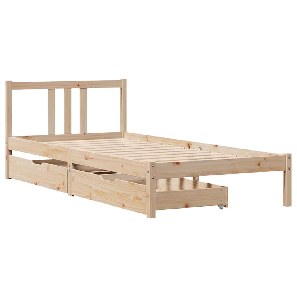 Bed Frame without Mattress 90x190 cm Single Solid Wood Pine