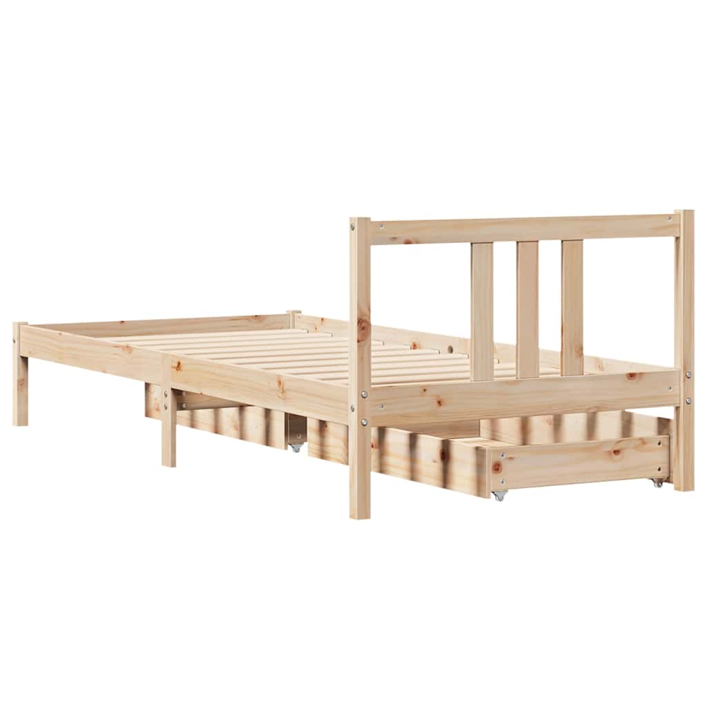 Bed Frame without Mattress 90x190 cm Single Solid Wood Pine