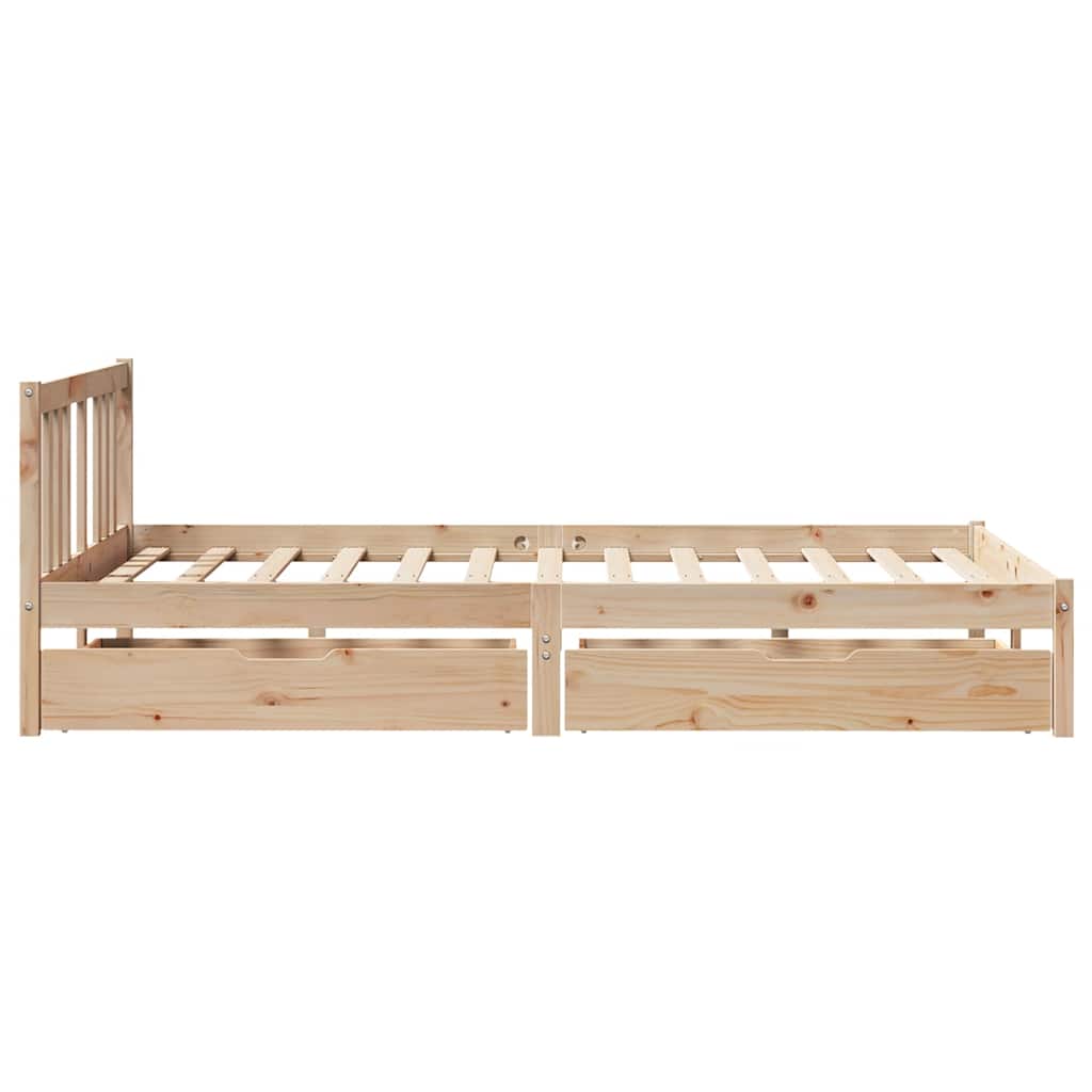 Bed Frame without Mattress 135x190 cm Double Solid Wood Pine