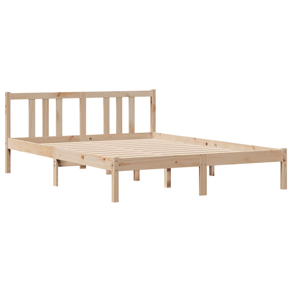 Bed Frame without Mattress 135x190 cm Double Solid Wood Pine