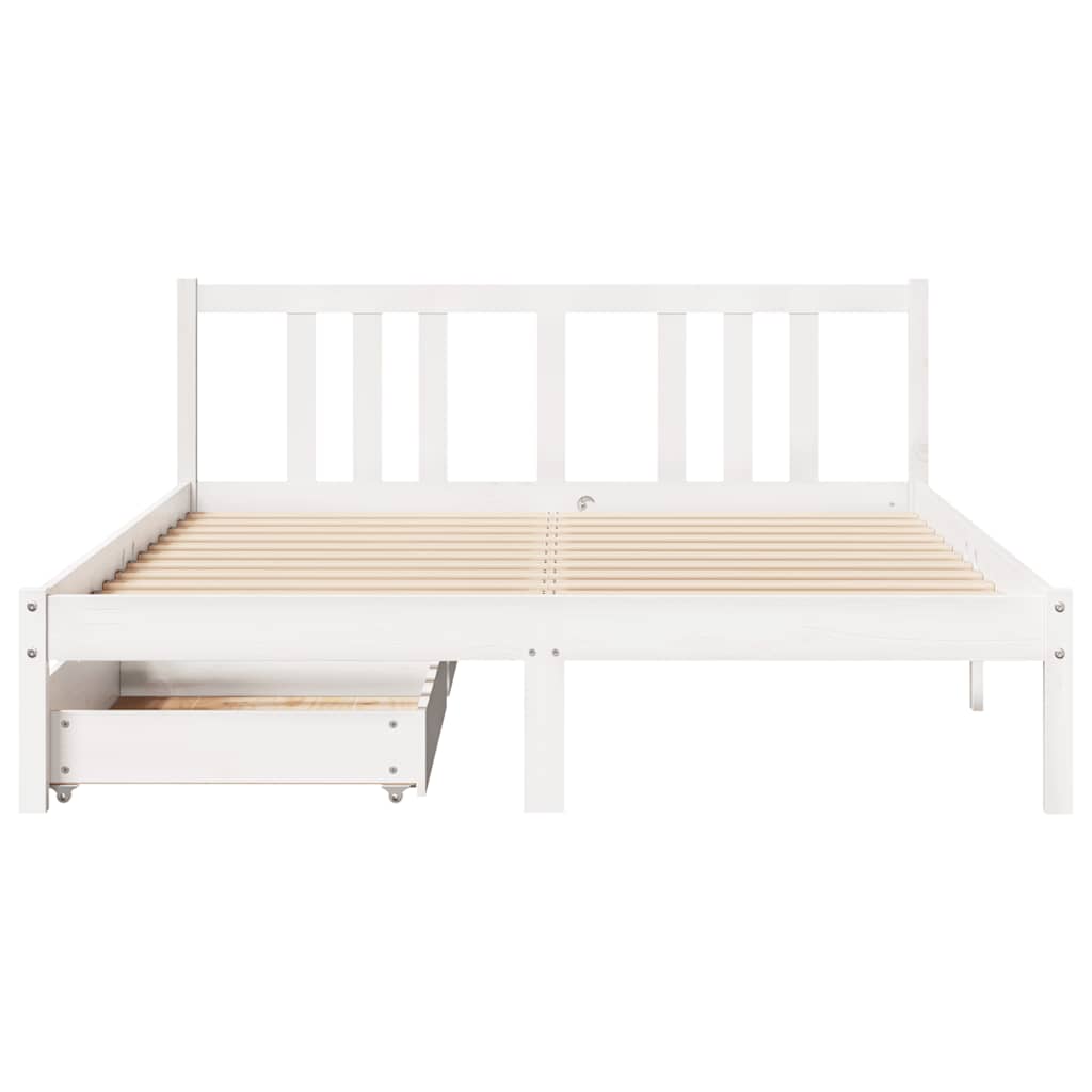 vidaXL Bed Frame without Mattress White 140x190 cm Solid Wood Pine