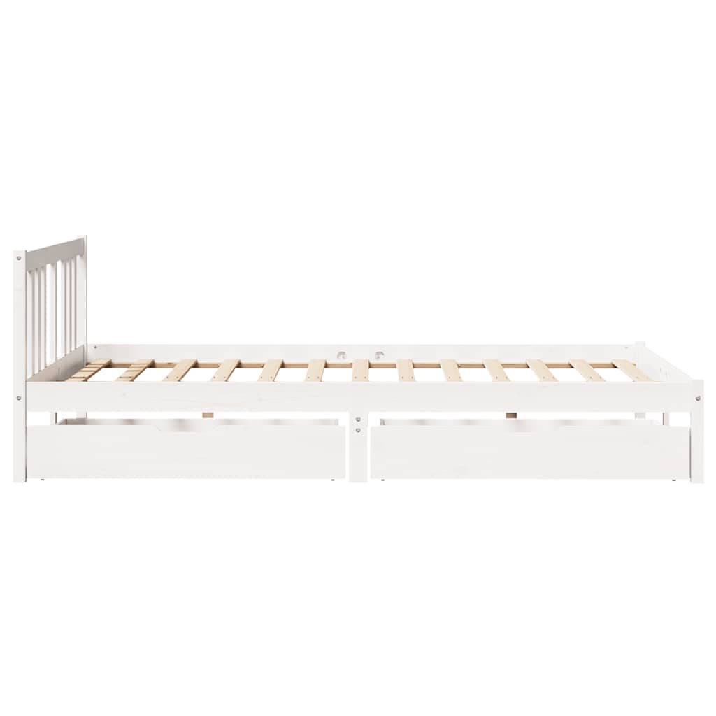 vidaXL Bed Frame without Mattress White 140x190 cm Solid Wood Pine