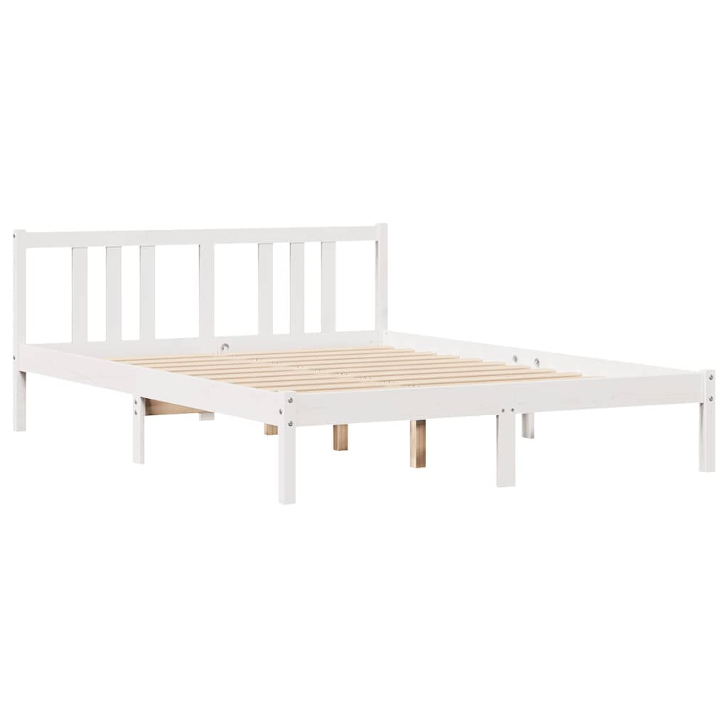 vidaXL Bed Frame without Mattress White 140x190 cm Solid Wood Pine