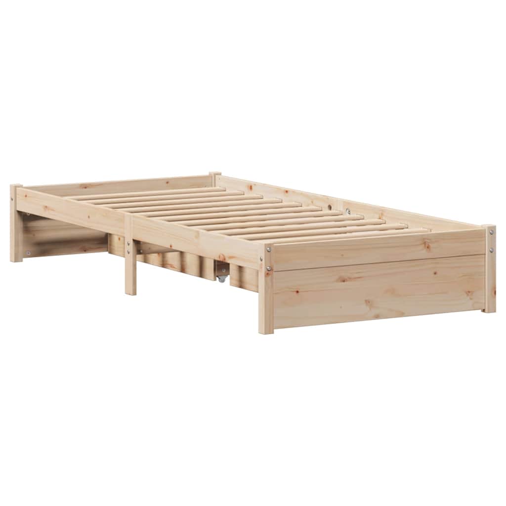 Bed Frame | Natural Pine | Solid Pine wood | Small Single | Storage