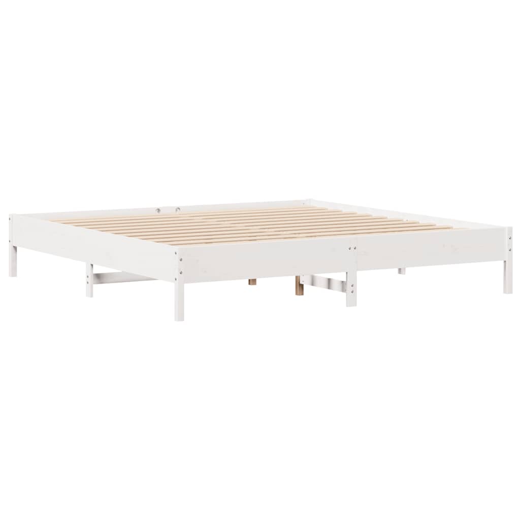 Bed Frame without Mattress White 180x200 cm Super King Solid Wood Pine
