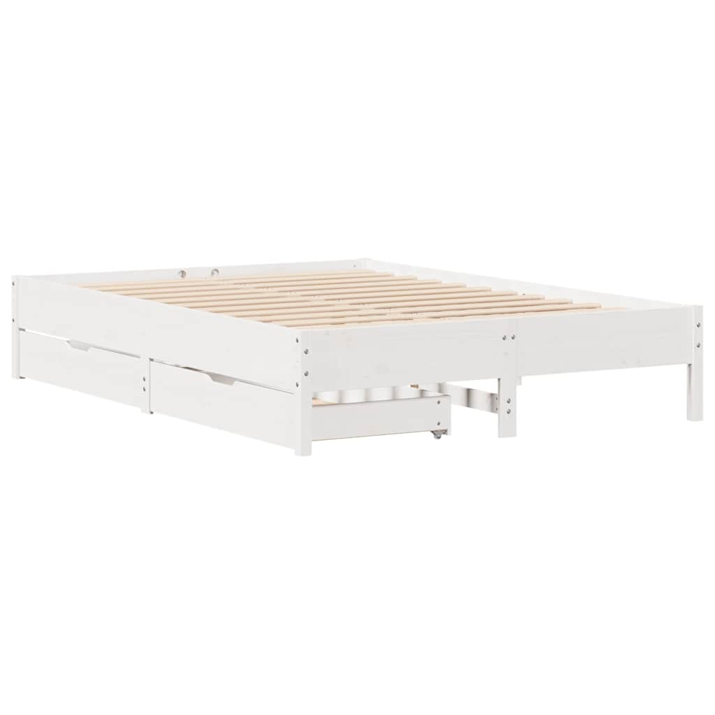 Bed Frame without Mattress White 160x200 cm Solid Wood Pine