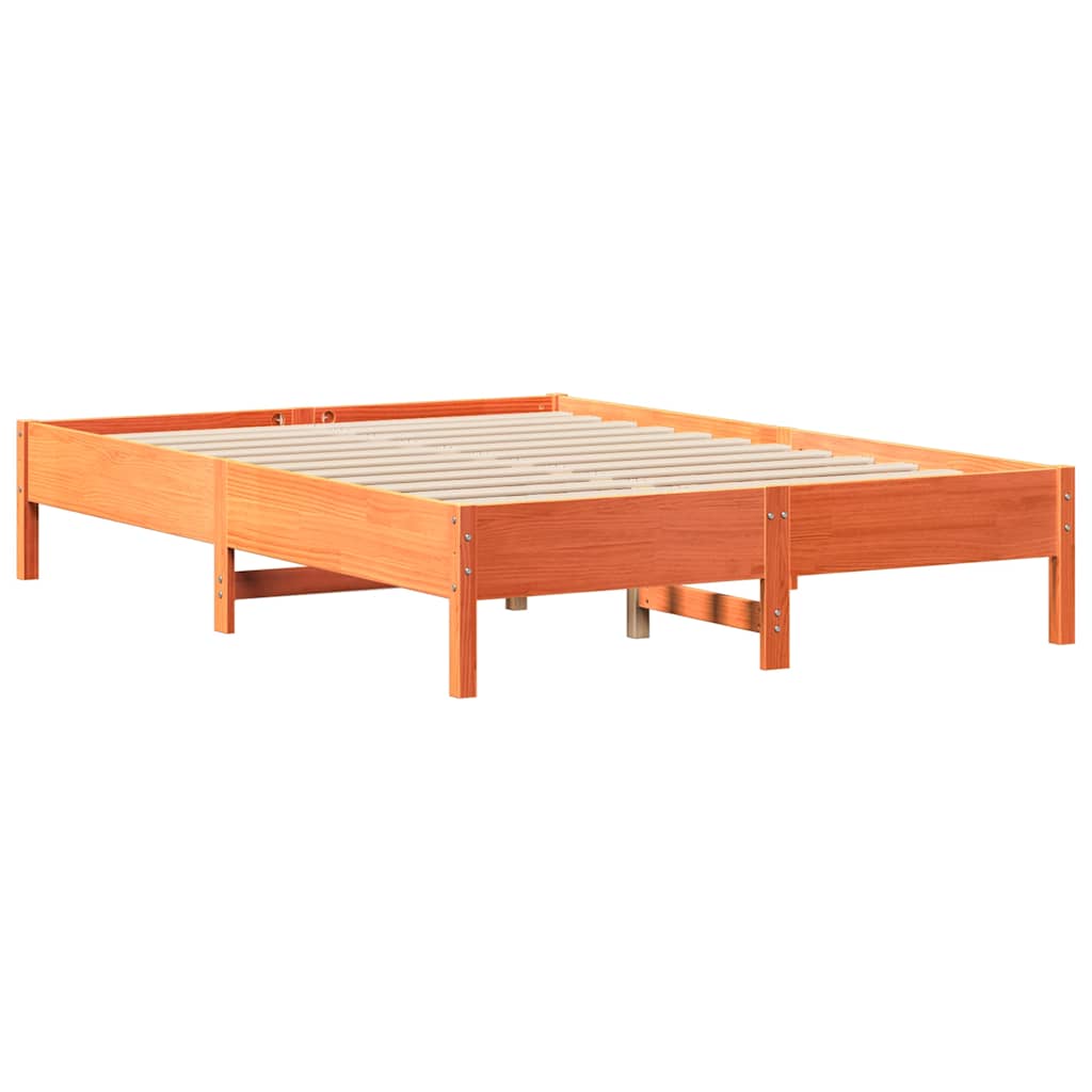 vidaXL Bed Frame without Mattress Wax Brown 140x200 cm Solid Wood Pine