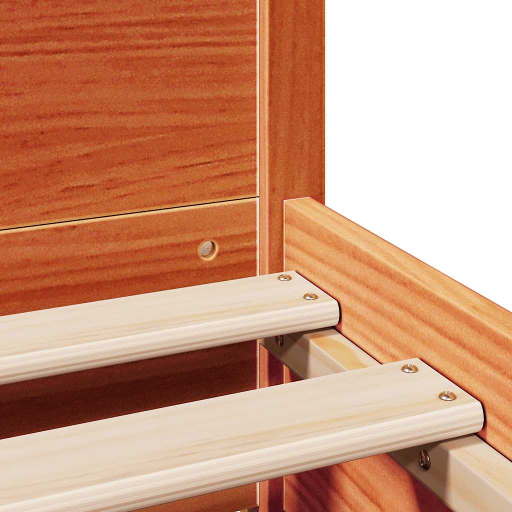 Bed Frame without Mattress Wax Brown 140x190 cm Solid Wood Pine