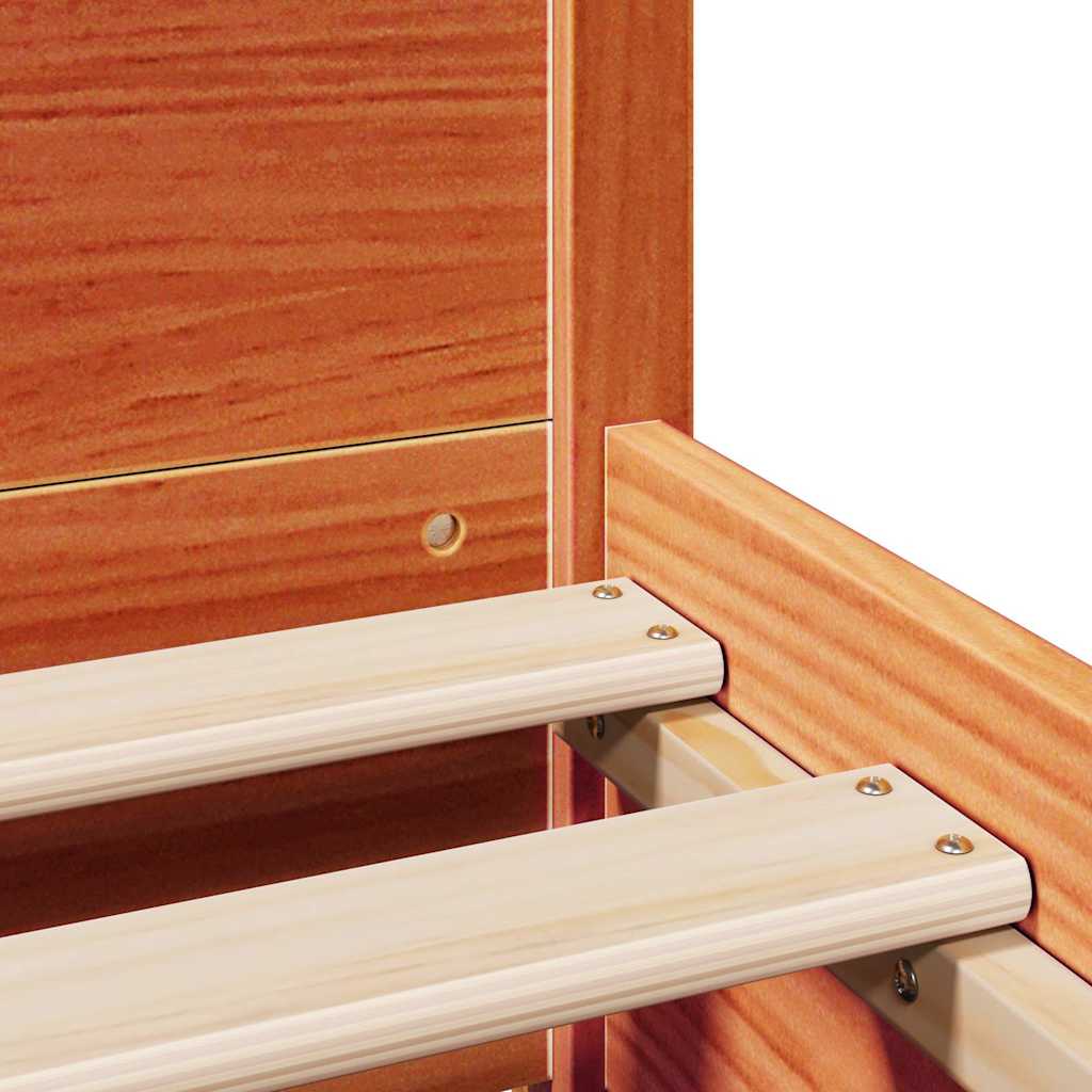 Bed Frame without Mattress Wax Brown 90x200 cm Solid Wood Pine