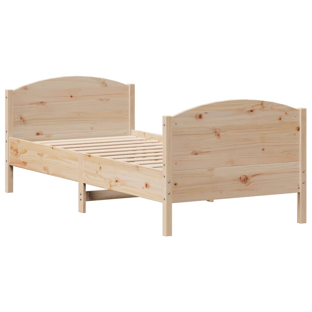 Bed Frame without Mattress 75x190 cm Small Single Solid Wood Pine