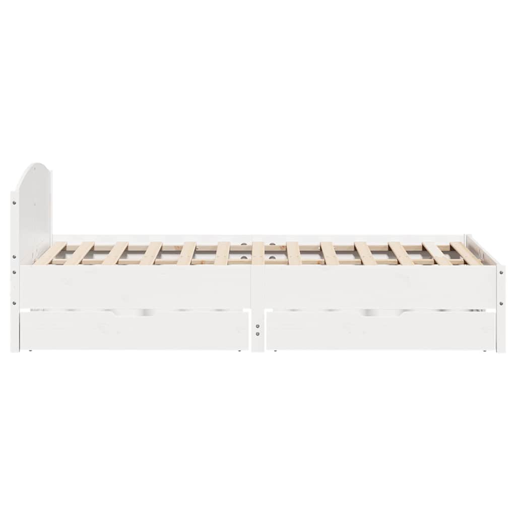 Bed Frame without Mattress White 120x200 cm Solid Wood Pine