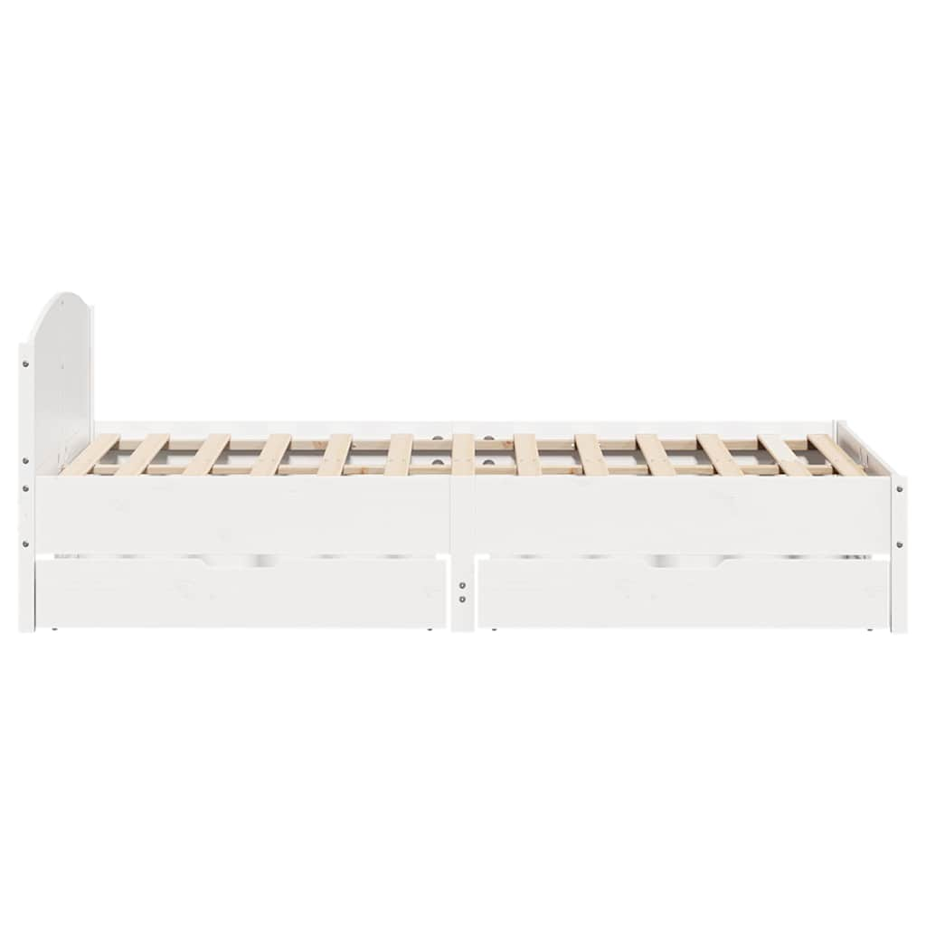 vidaXL Bed Frame without Mattress White 135x190 cm Double Solid Wood Pine