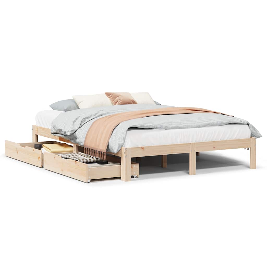 Bed Frame with Drawers without Mattress 150x200 cm King Size