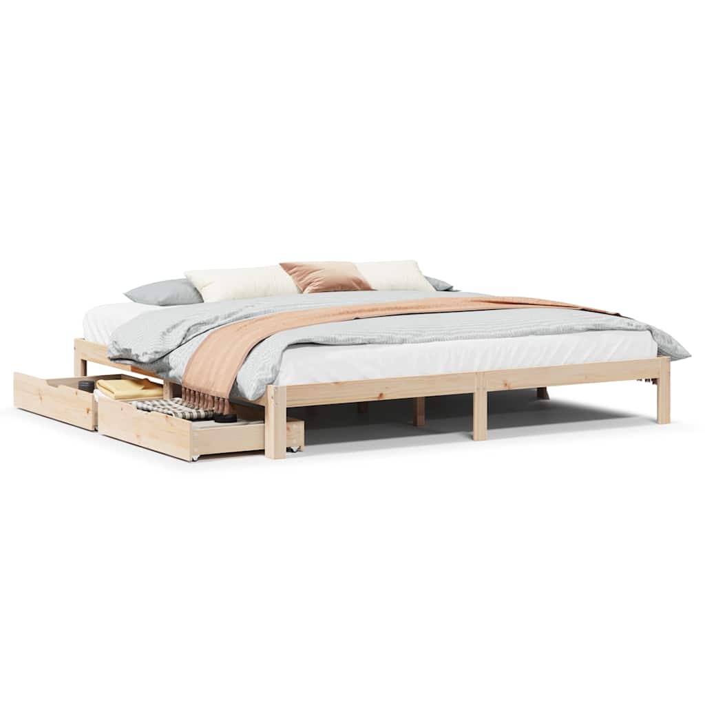 Bed Frame with Drawers without Mattress 180x200 cm Super King
