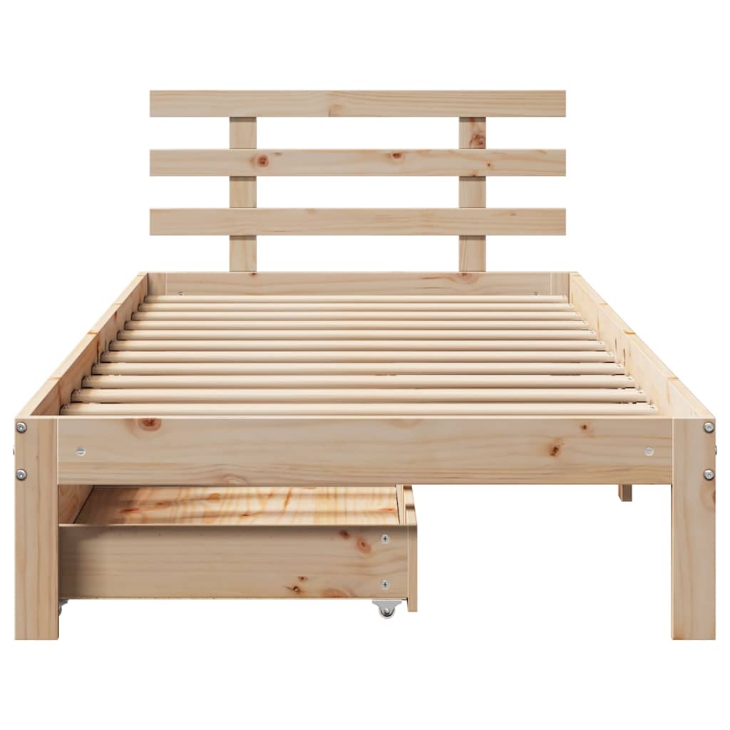 Bed Frame with Drawers without Mattress 90x200 cm