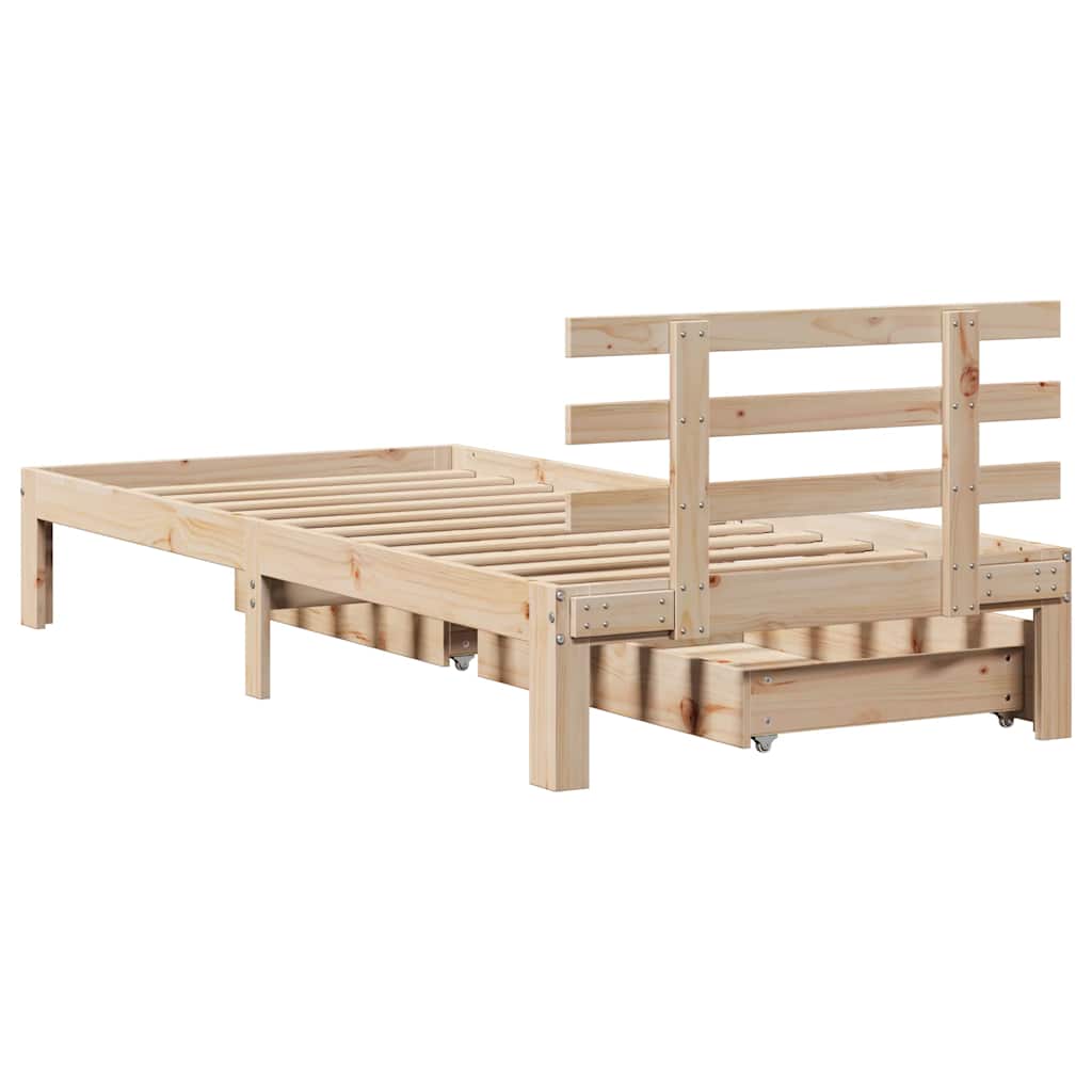 Bed Frame with Drawers without Mattress 90x200 cm