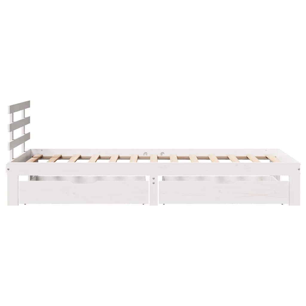 Bed Frame with Drawers without Mattress White90x200 cm