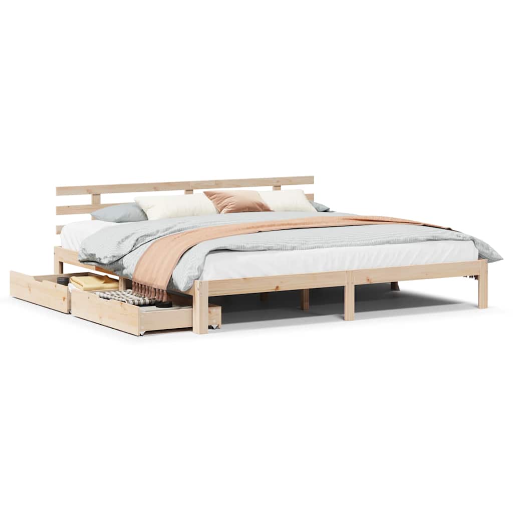 Bed Frame with Drawers without Mattress 200x200 cm