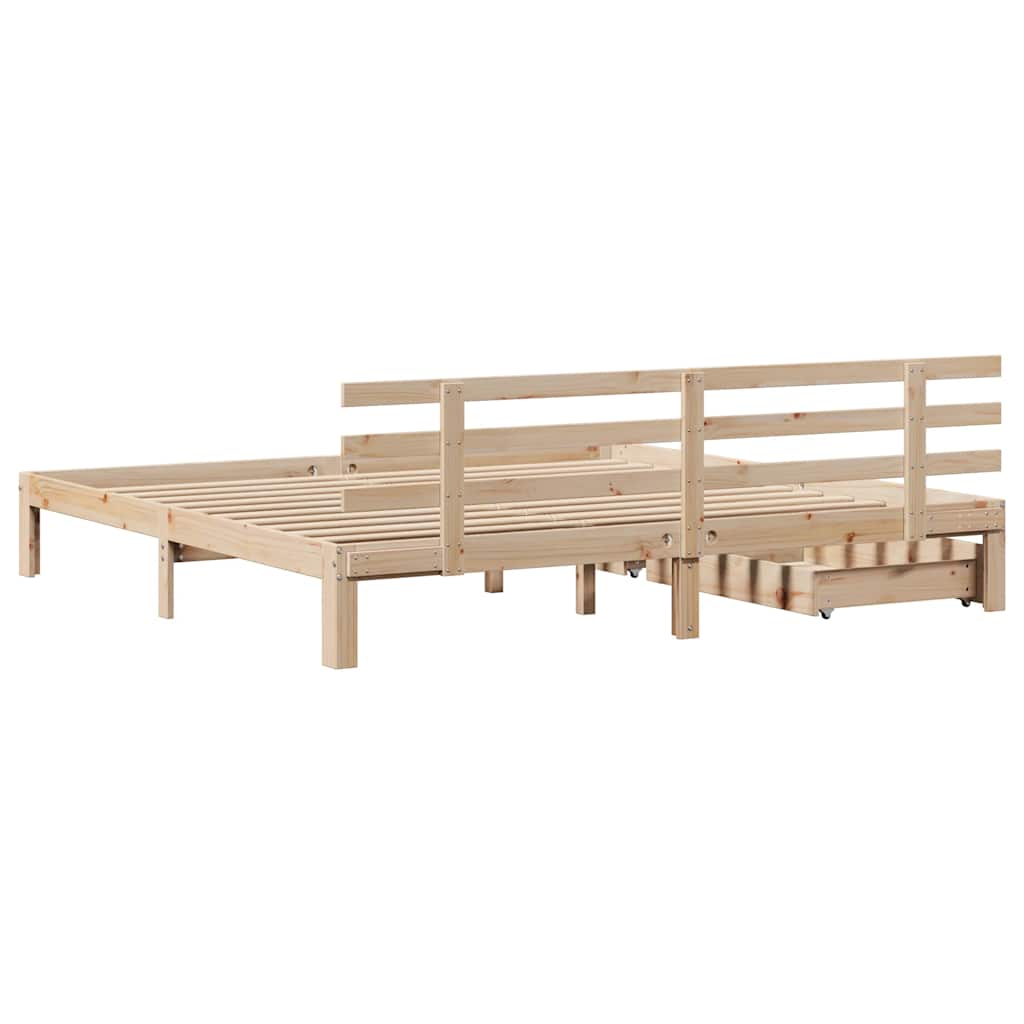 Bed Frame with Drawers without Mattress 200x200 cm
