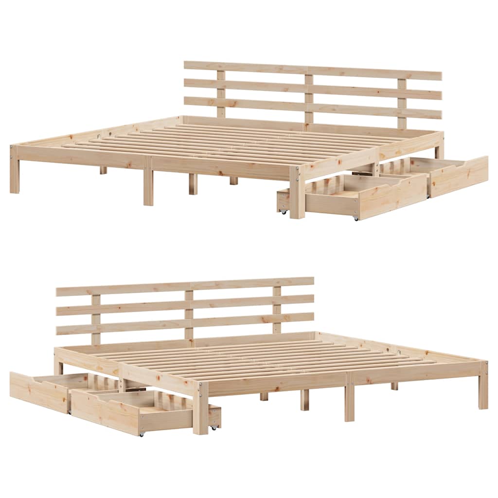 Bed Frame with Drawers without Mattress 200x200 cm