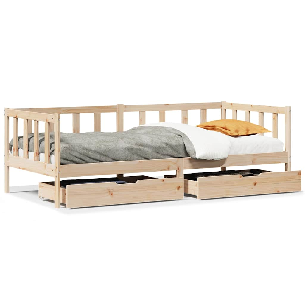 vidaXL Daybed with Drawers without Mattress 80x200 cm Solid Wood