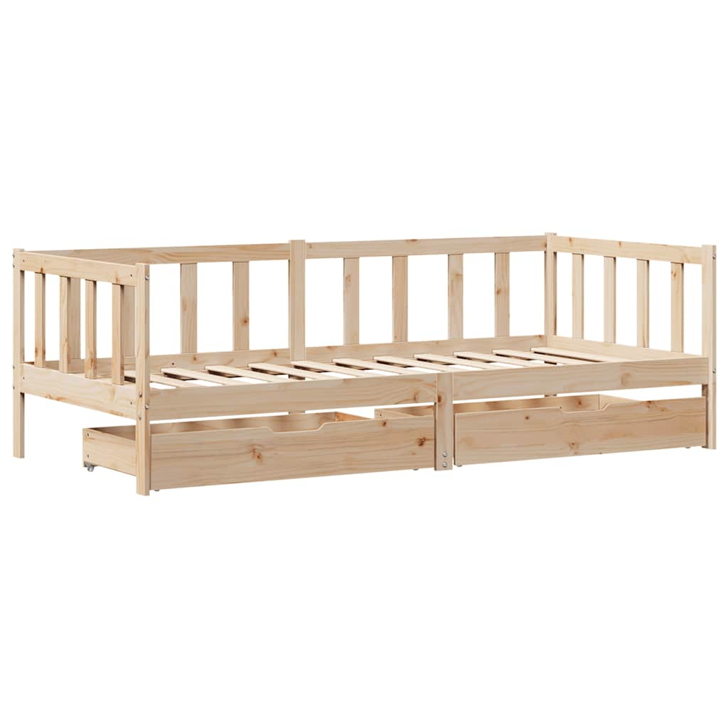 vidaXL Daybed with Drawers without Mattress 80x200 cm Solid Wood