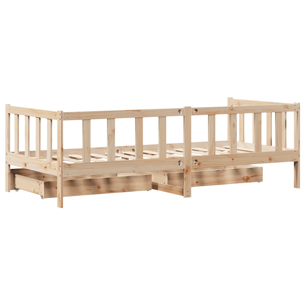 vidaXL Daybed with Drawers without Mattress 80x200 cm Solid Wood