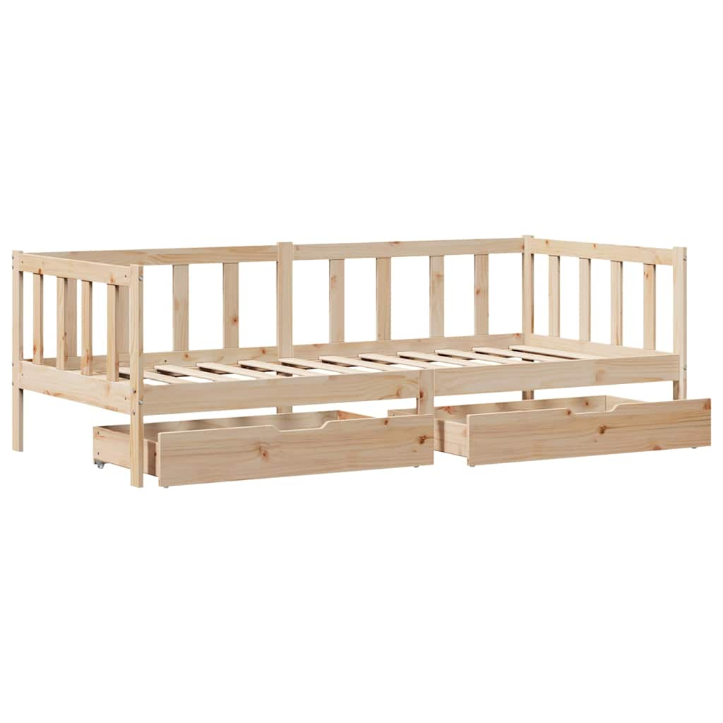 vidaXL Daybed with Drawers without Mattress 80x200 cm Solid Wood