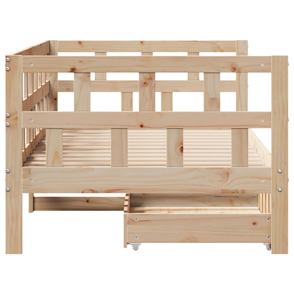 Daybed with Drawers without Mattress 90x190 cm Single Solid Wood
