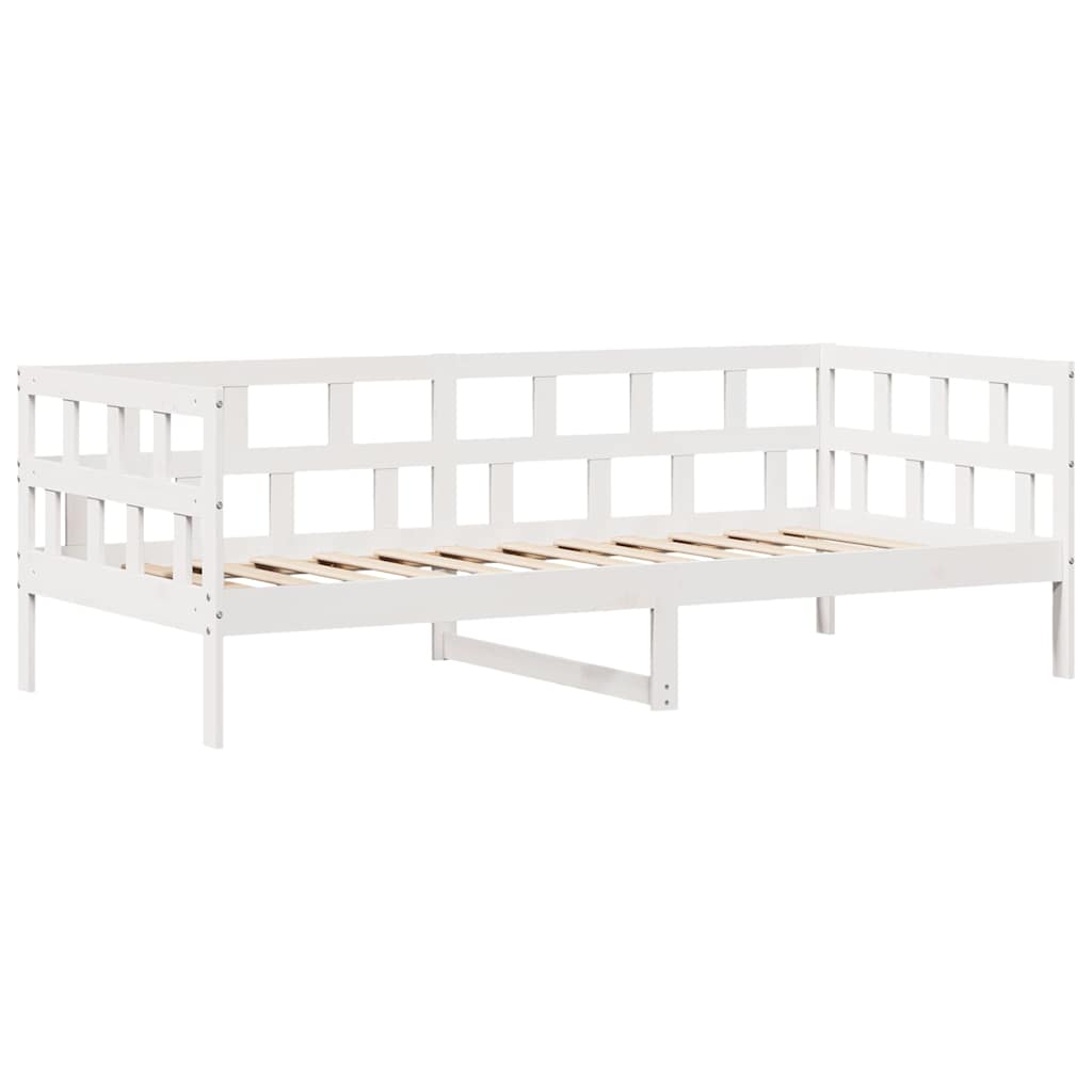 Daybed with Drawers without Mattress White 90x190 cm Single Solid Wood
