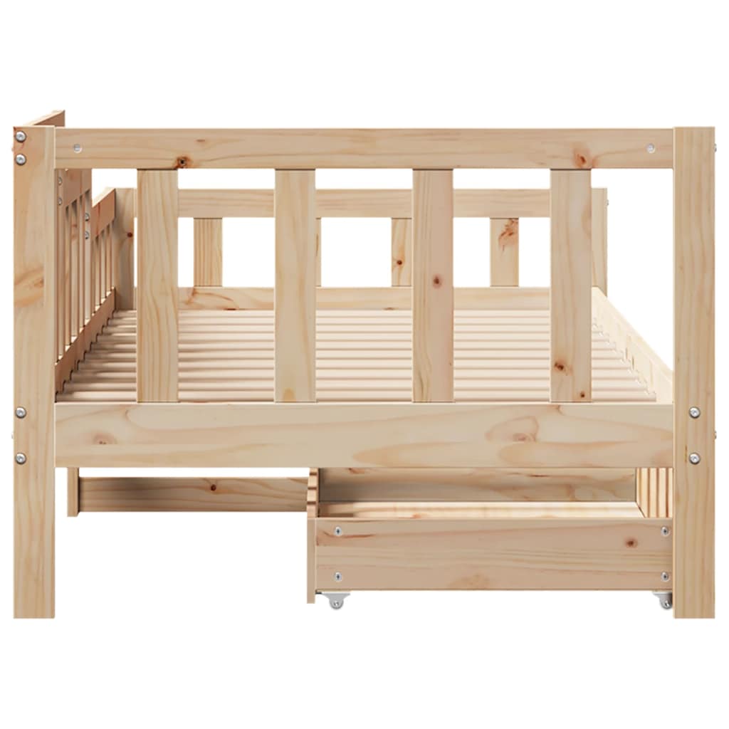 Daybed with Drawers without Mattress 90x190 cm Single Solid Wood