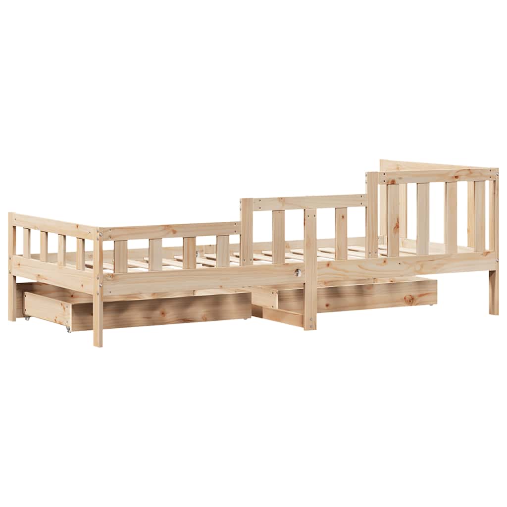 Daybed with Drawers without Mattress 90x190 cm Single Solid Wood