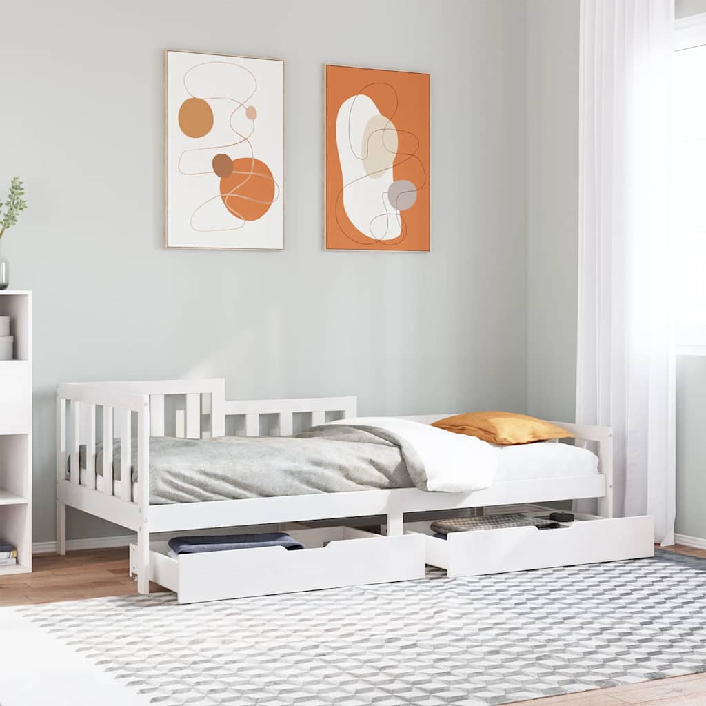 Daybed with Drawers without Mattress 90x190 cm Single Solid Wood