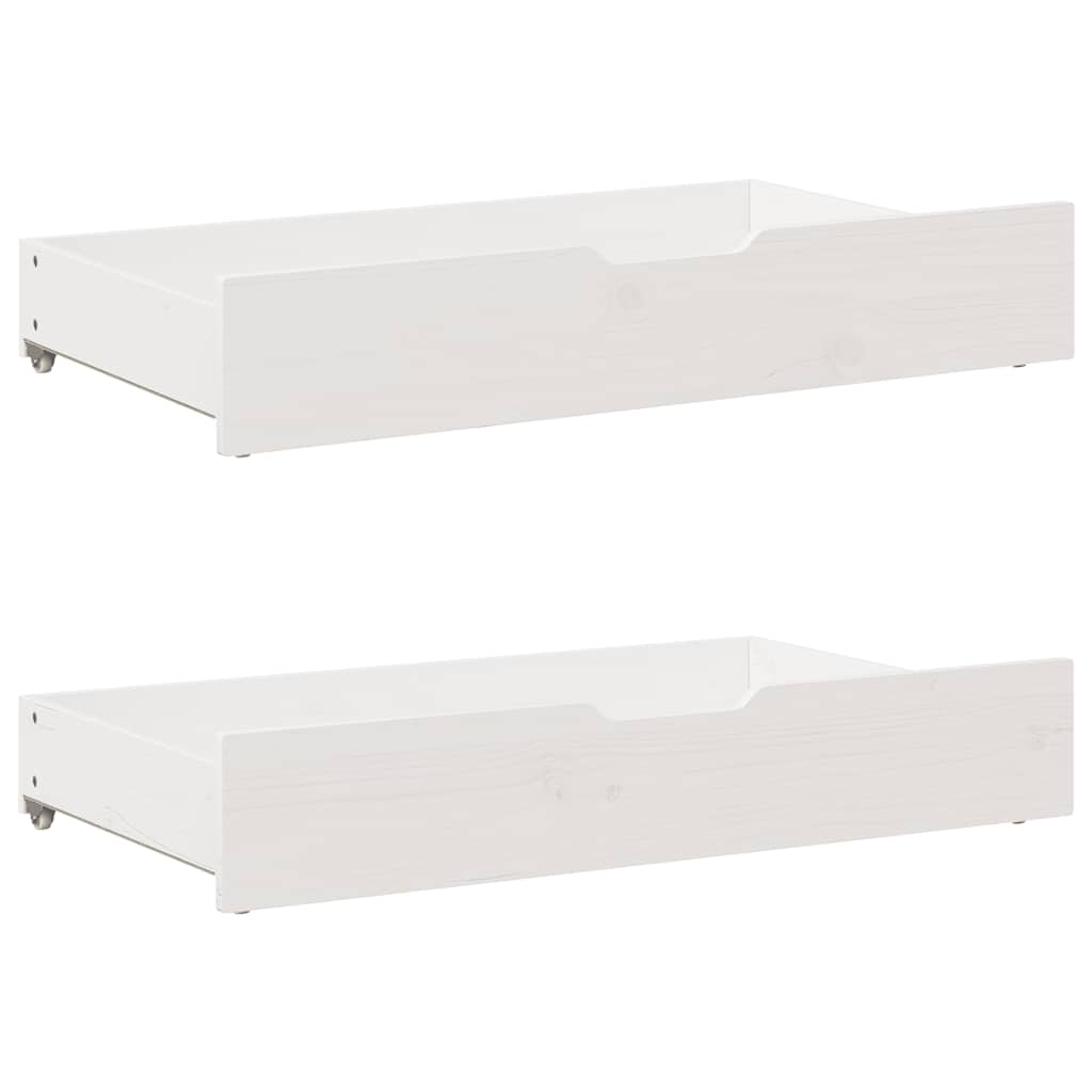 Daybed with Drawers without Mattress White 90x190 cm Single Solid Wood