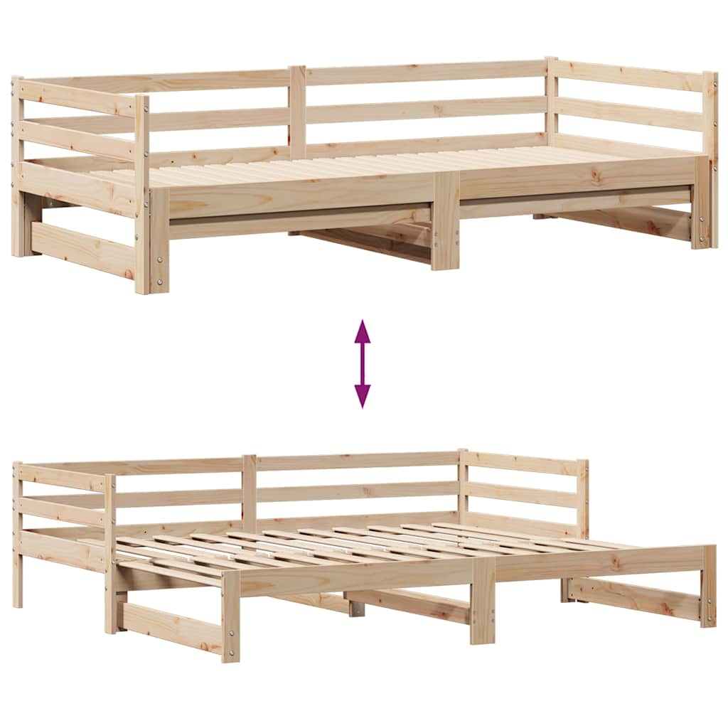 Daybed with Trundle and Drawers without Mattress 90x190 cm Single