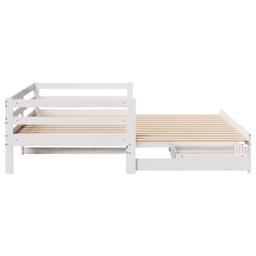 vidaXL Daybed with Trundle and Drawers without Mattress White 80x200 cm