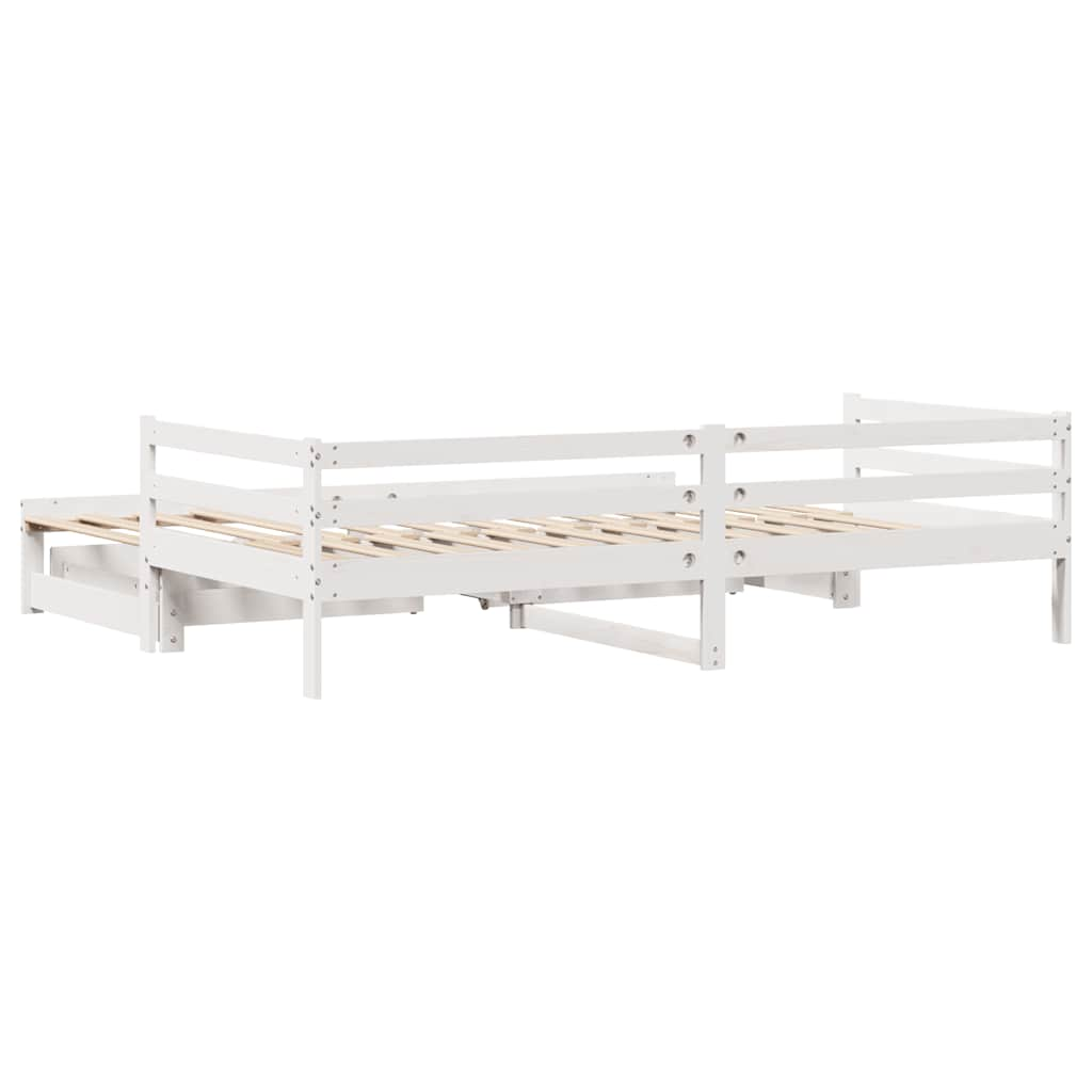 vidaXL Daybed with Trundle and Drawers without Mattress White 80x200 cm