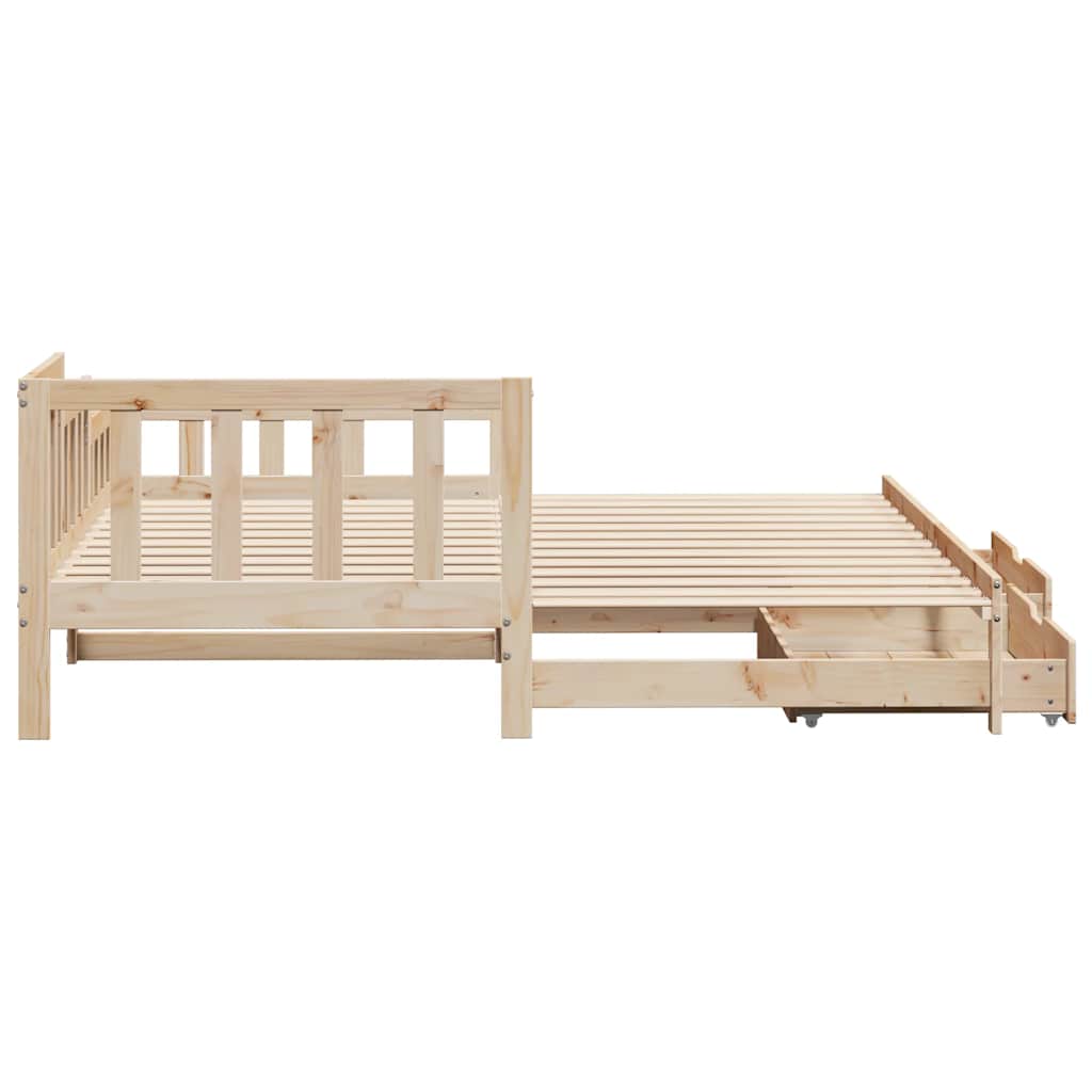 Daybed with Trundle and Drawers without Mattress 90x200 cm