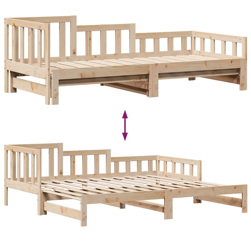 Daybed with Trundle and Drawers without Mattress 90x200 cm