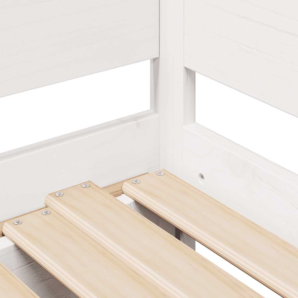 Daybed with Trundle and Drawers without Mattress White 80x200 cm
