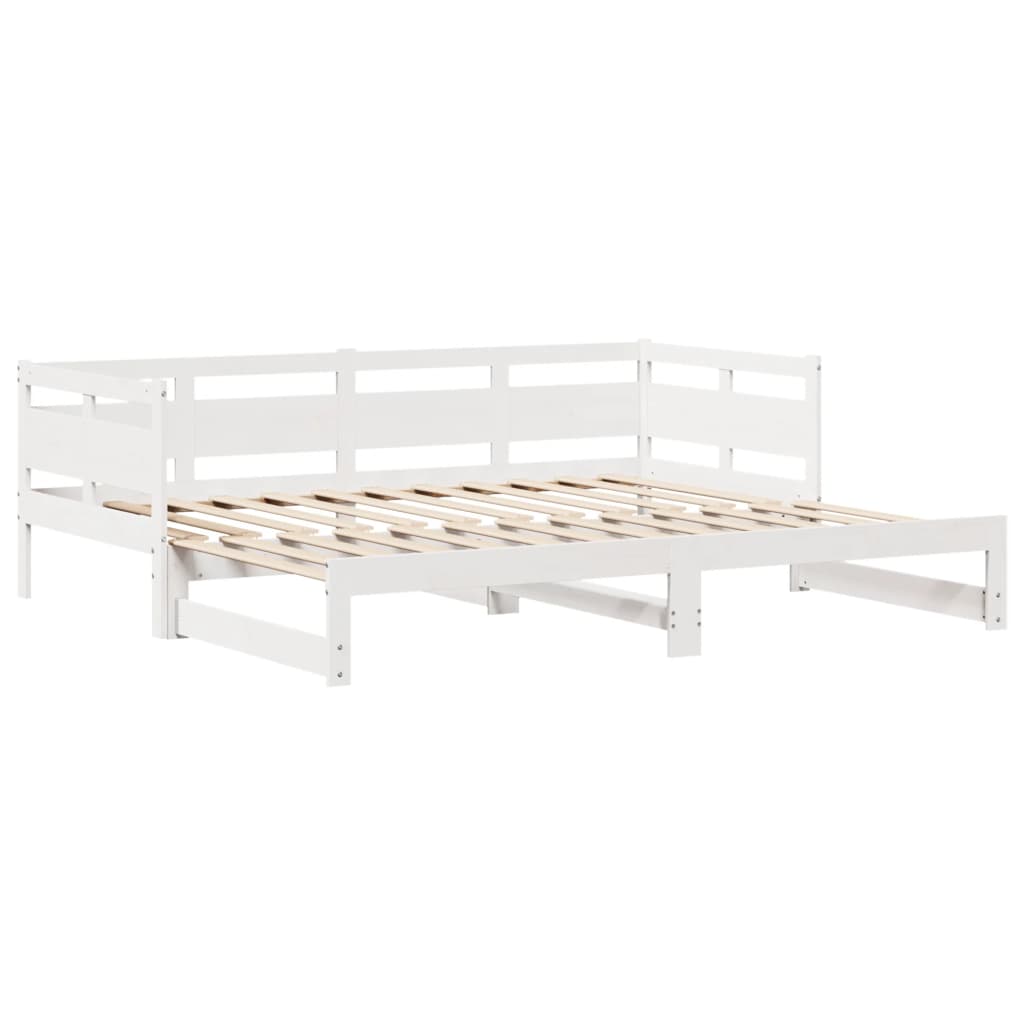 vidaXL Daybed with Trundle and Drawers without Mattress White 90x190 cm Single