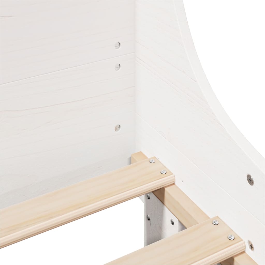 Bed Frame without Mattress White 180x200 cm Super King Solid Wood Pine