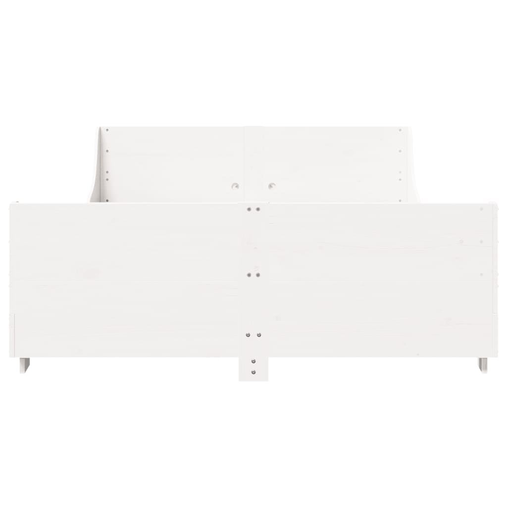 Bed Frame without Mattress White 160x200 cm Solid Wood Pine