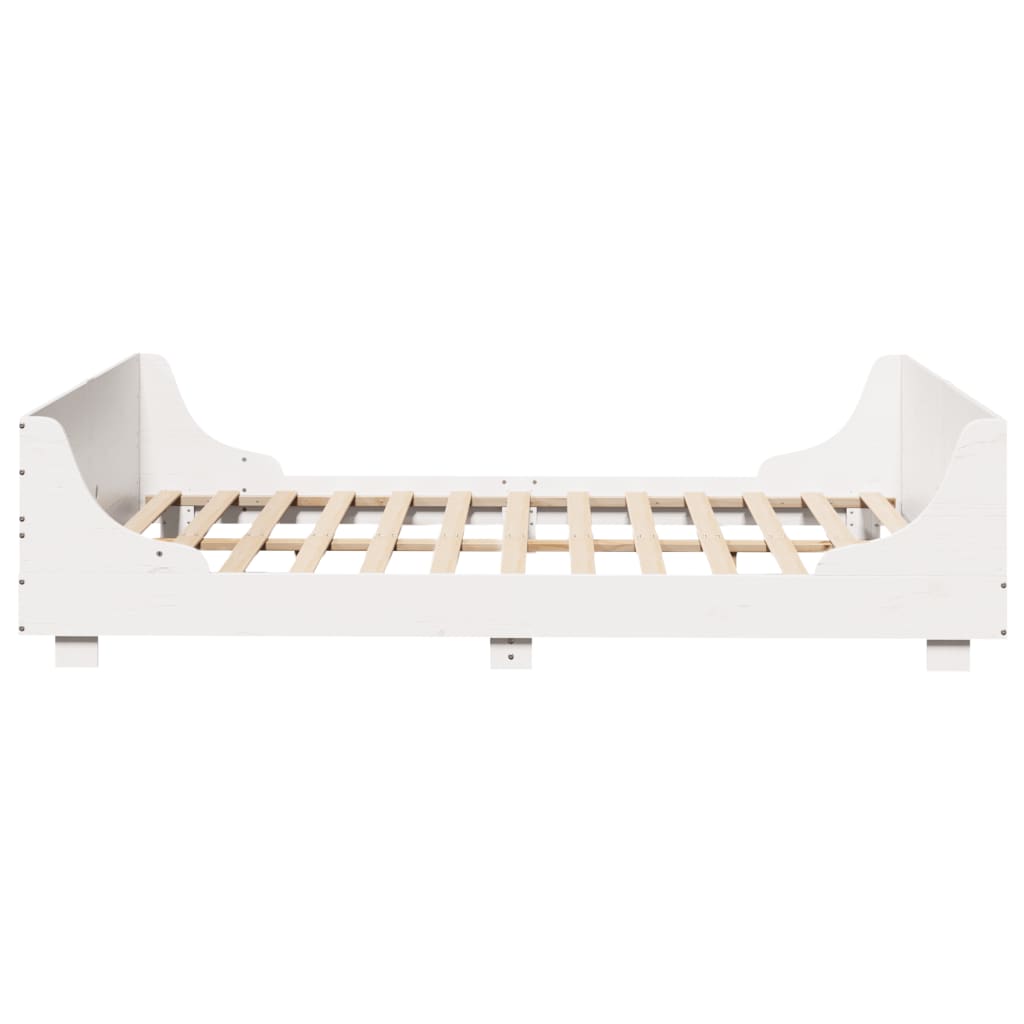Bed Frame without Mattress White 150x200 cm King Size Solid Wood Pine