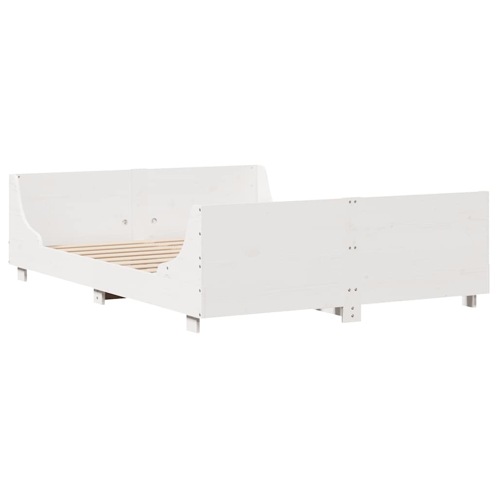 Bed Frame without Mattress White 140x200 cm Solid Wood Pine