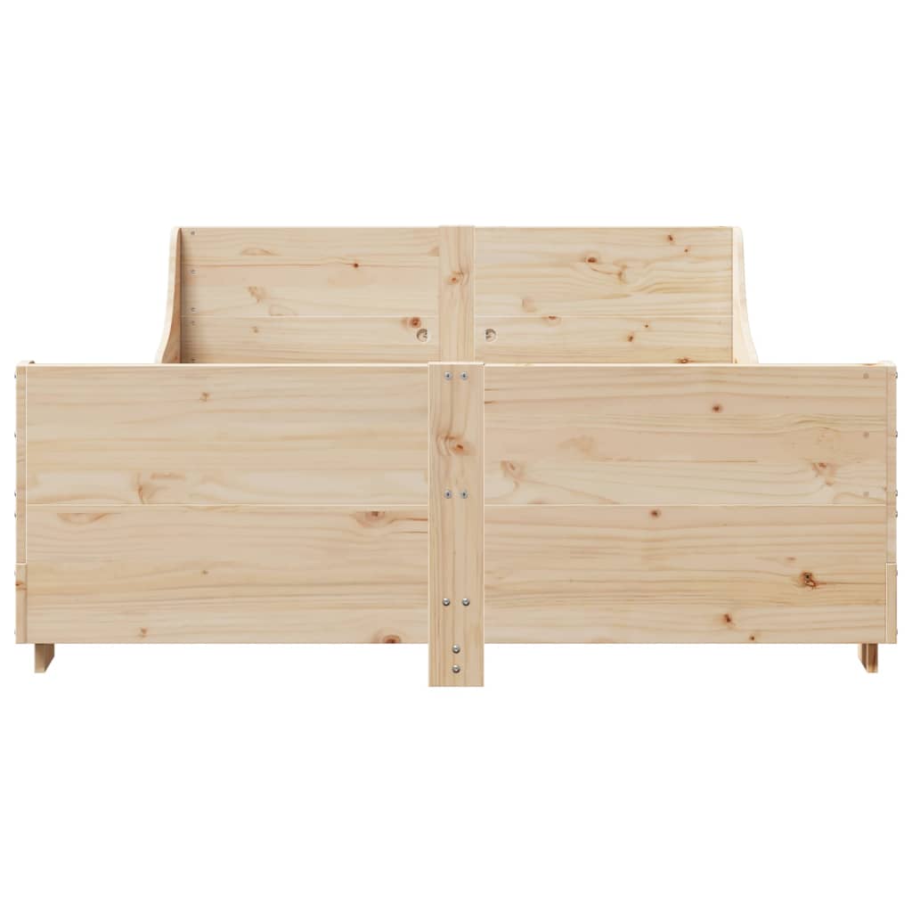 Bed Frame without Mattress 140x190 cm Solid Wood Pine