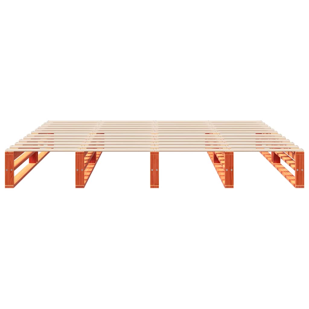 Bed Frame without Mattress Wax Brown 180x200 cm Super King Solid Wood Pine