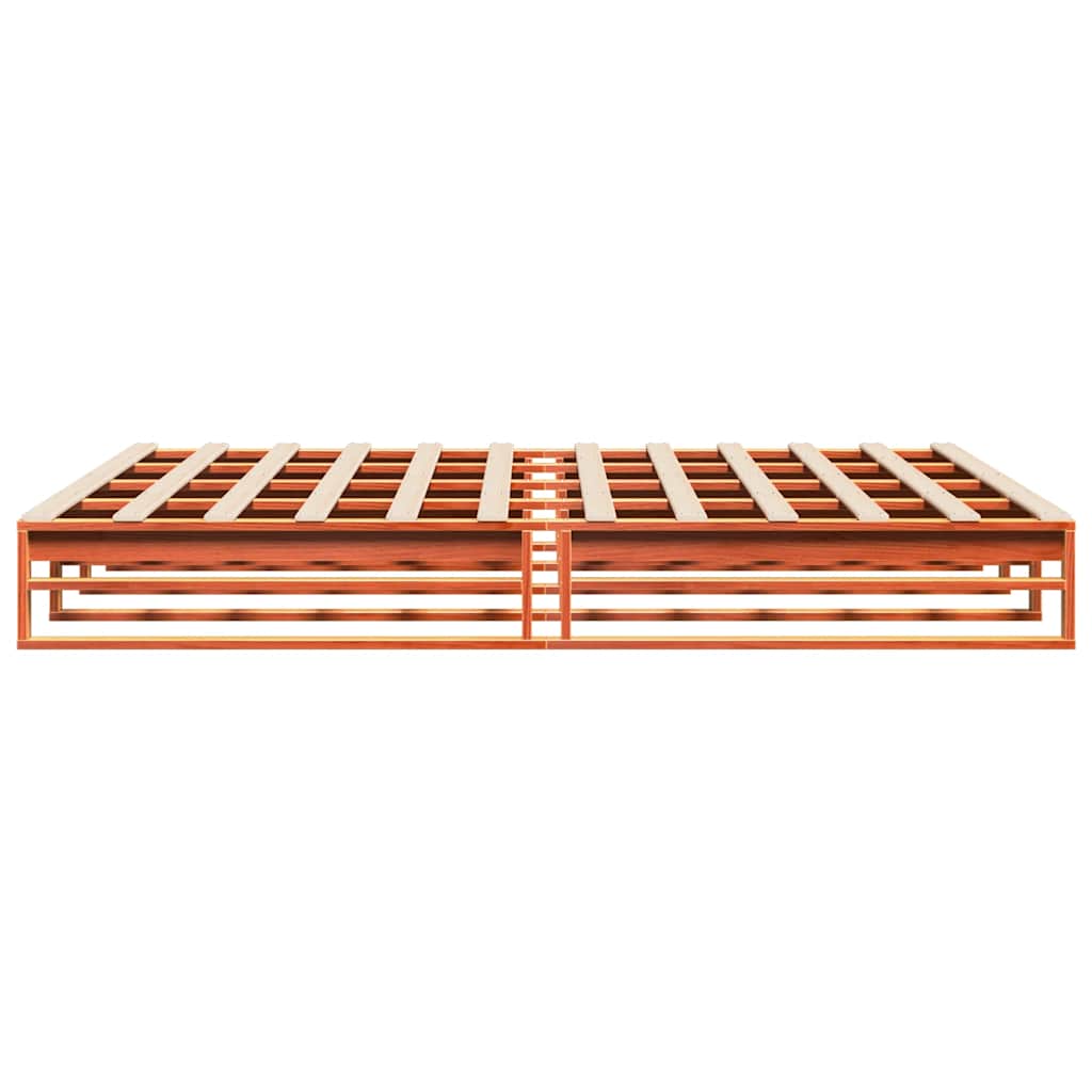 Bed Frame without Mattress Wax Brown 180x200 cm Super King Solid Wood Pine