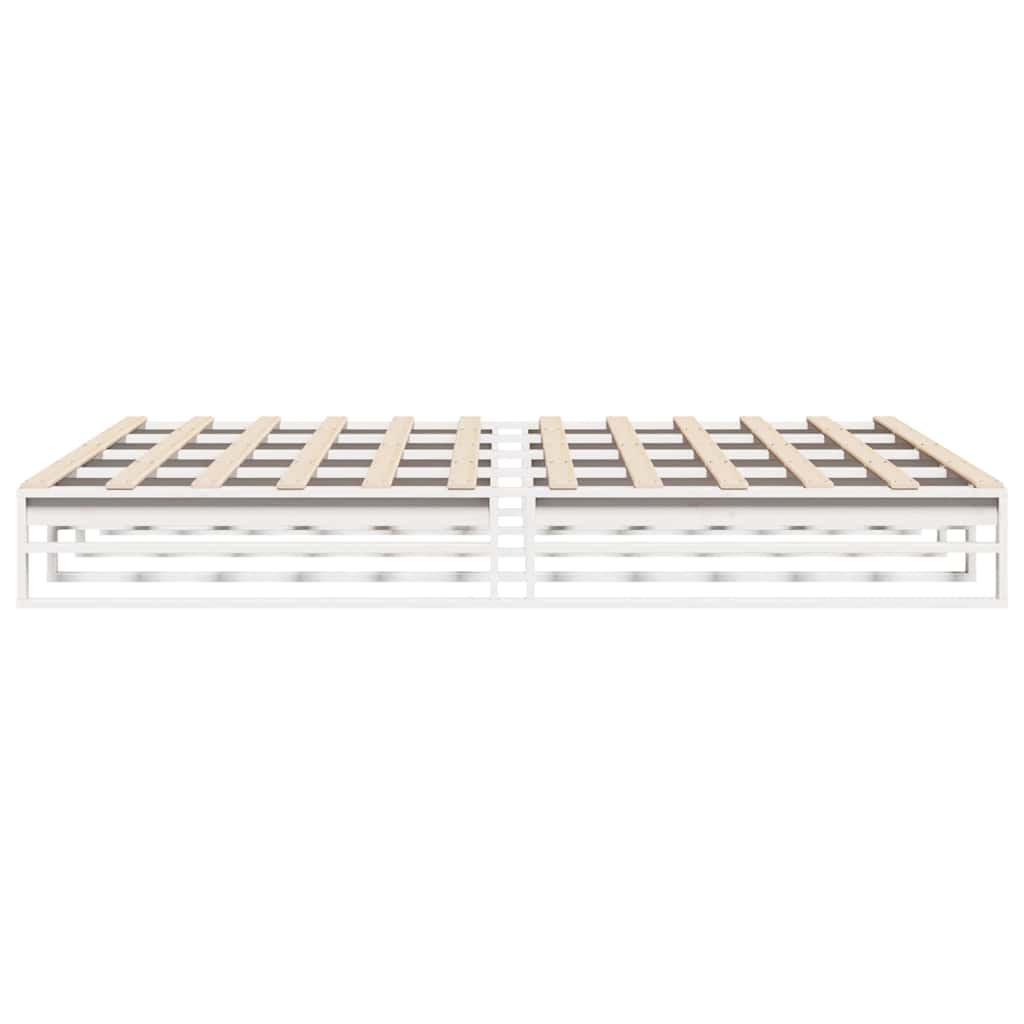 Bed Frame without Mattress White 200x200 cm Solid Wood Pine