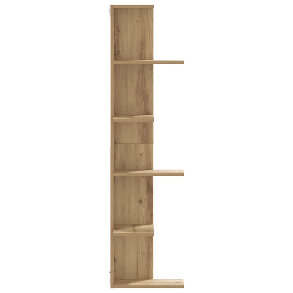Wall Corner Shelf Artisian Oak 36.5x36.5x140 cm Engineered Wood